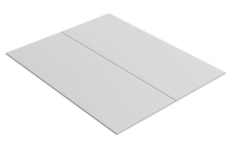 Bodenplatte für Doppelbett, 2-teilig, Farbe: Weiß - Abmessungen: 82,20 x 201 cm (B x L)