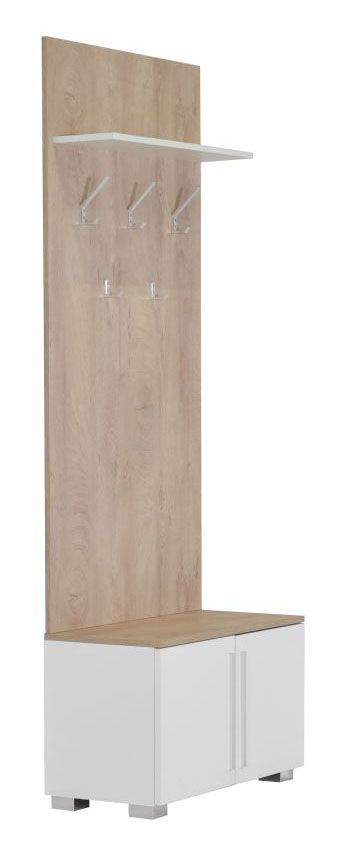 Garderobe Burgos 03, Farbe: Eiche / Weiß