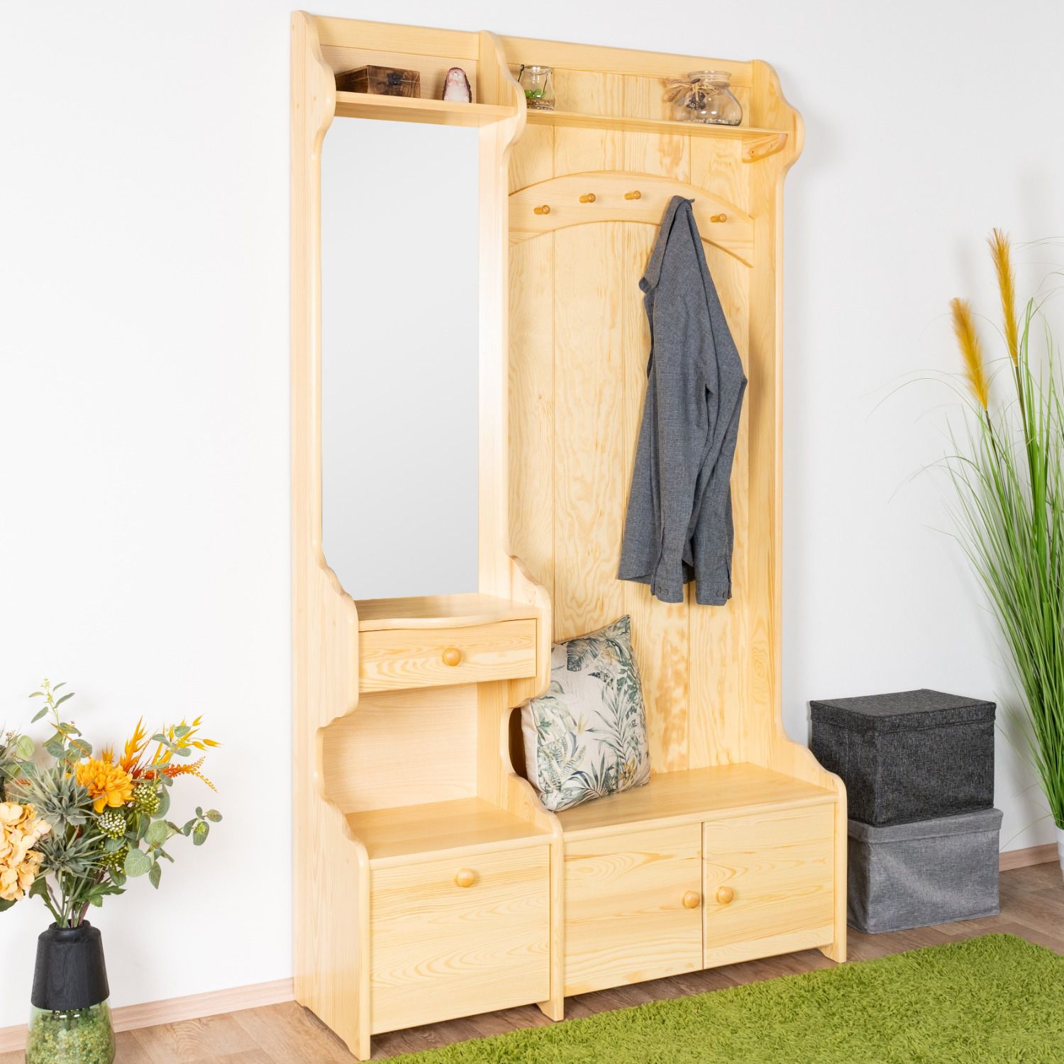 Garderobe Kiefer massiv Vollholz natur 29A
