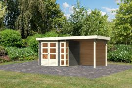 Gartenhaus SET terragrau mit Schleppdach 2,4 m Breite, Schleppdach, Grundfläche: 5,07m²