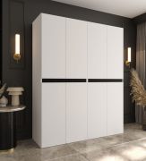 Drehtürenschrank | Weiß | 8 Drehtüren | 6 Fächer | 2 Kleiderstangen | Kleiderschrank | 180 x 52 x 203 cm | hochwertig Verarbeitet | Soft-Close Funktion