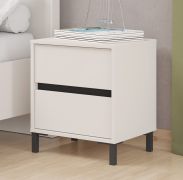 Nachtkommode | 2 Schubladen | Farbe: Kaschmir | ABS-Kanten | Maße: 48 x 40 x 55 cm | Nachtkästchen | für Schlafzimmer | schlichtes Design