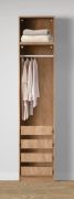 Offener Kleiderschrank | schmal | Farbe: Eiche Puccini | 4 Schubladen | 1 Kleiderstange | 51,5 x 55 x 234 cm | 1 Fach | modernes und einfaches Design
