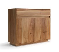 Kommode | Massivholz | Eichenholz geölt | 2 Türen | Push-to-open Funktion | 1 Schublade | Soft-Close Funktion | 104 x 40 x 85 cm | 2 Fächer