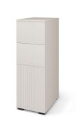 Kommode | Kaschmir | Lamellen Design | Push-to-open Funktion | 1 Drehtür | 2 Fächer | 2 Schubladen | 30 x 40 x 83,5 cm | für Vorraum oder Wohnzimmer