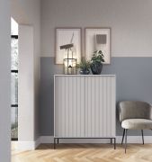 Kommode mit genügend Stauraum Worthing 60, Farbe: Grau / Schwarz / Gold - Abmessungen: 125 x 104 x 39 cm (H x B x T)