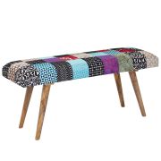Sitzbank aus Mango Massivholz, Farbe: Mango / Bunt gemustert - Abmessungen: 51 x 117 x 38 cm (H x B x T)