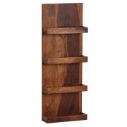 Wandregal aus Sheesham Massivholz, Farbe: Sheesham - Abmessungen: 80 x 30 x 10 cm (H x B x T)