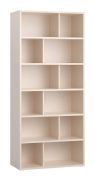 Bücherregal | Farbe: Beige | 12 Fächer | Maße: 92 x 40,5 x 206 cm | genügend Stauraum | schmales Regal | asymmetrische Gestaltung | für Wohnzimmer