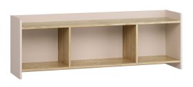 Wandregal / Hängeregal | Farbe: Eiche / Beige | drei geräumige Fächer | minimalistisches Design | Maße: 137 x 30 x 46 cm | ABS-Kantenschutz
