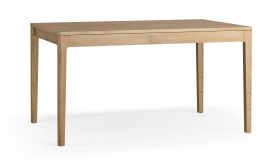 Ausziehbarer Esstisch | Farbe: Eiche | 145-225 x 90 cm | zwei 40 cm breite Einsätze | komfortable Nutzung | abgerundete Tischplatte | harmonische Form