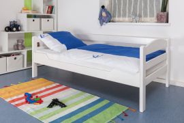Kinderbett / Jugendbett "Easy Premium Line" K1/n Sofa, Buche Vollholz massiv weiß lackiert