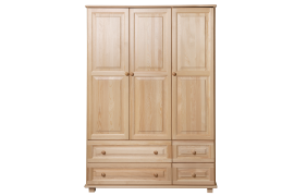 Schrank Massivholz natur 017 - Abmessung 190 x 133 x 60 cm (H x B x T)