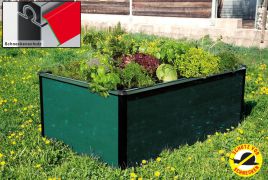 Alu Hochbeet Anika in grün (RAL 6005) - Abmessungen (L x B x H) in cm: 250 x 100 x 77