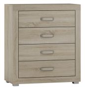 Kommode Lorengau 02, Farbe: Sonoma Eiche - Abmessungen: 90 x 80 x 40 cm (H x B x T)