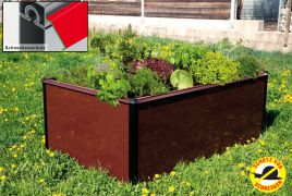Alu Hochbeet Anika in braun (RAL 8017) - Abmessungen (L x B x H) in cm: 250 x 125 x 77