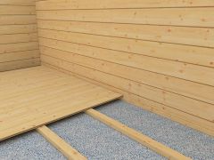 Fußboden für Gartenhaus Wiesencharme 01, mit Grundfläche 16 m², 44 mm Blockbohlenhaus