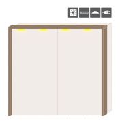 LED-Rahmen für Schiebetürenschrank / Kleiderschrank Gataivai 05 und 06, Farbe: Walnuss