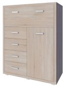 Kommode Kerowagi 23, Farbe: Sonoma Eiche - Abmessungen: 125 x 100 x 41 cm (H x B x T)