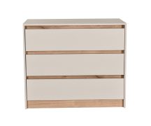 Kommode mit 3 geräumigen Schubladen | 93,5 x 52 x 79 cm | Kaschmir / Eiche Artisan | modernes Design | fürs Schlafzimmer