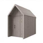 Gartenhütte | Grau-Beige | Grundfläche: 4,64 m² | Skandinavischer Style | Satteldach | Fichtenholz | Malmö 13 | Außenmaße: 162,4 x 285,7 cm