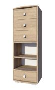 Regal Rabaul 13, Farbe: Sonoma Eiche - Abmessungen: 138 x 49 x 40 cm (H x B x T)