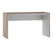 Schreibtisch Cianjur 01, Farbe: Eiche / Weiß - Abmessungen: 77 x 135 x 60 cm (H x B x T)