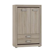 Kommode Kundiawa 08, Farbe: Sonoma Eiche hell / Sonoma Eiche dunkel - Abmessungen: 140 x 90 x 40 cm (H x B x T)