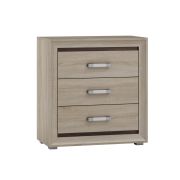 Kommode Kundiawa 05, Farbe: Sonoma Eiche hell / Sonoma Eiche dunkel - Abmessungen: 85 x 80 x 40 cm (H x B x T)