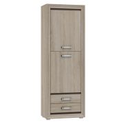 Schrank Kundiawa 33, Farbe: Sonoma Eiche hell / Sonoma Eiche dunkel - Abmessungen: 200 x 70 x 40 cm (H x B x T)