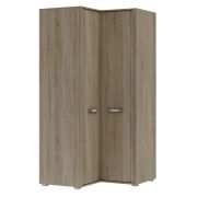 Drehtürenschrank / Eckkleiderschrank Kundiawa 38, Farbe: Sonoma Eiche hell - Abmessungen: 200 x 100 x 100 cm (H x B x T)