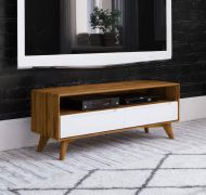 TV-Unterschrank Timaru 23 Wildeiche geölt / Weiß, teilmassiv - Abmessungen: 48 x 120 x 40 cm (H x B x T)