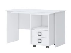 Schreibtisch 29, Farbe: Weiß - Abmessungen: 76 x 125 x 60 cm (H x B x T)