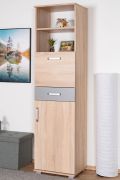 Schrank Ciomas 31, Farbe: Sonoma Eiche / Grau - Abmessungen: 190 x 50 x 40 cm (H x B x T)