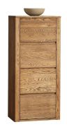 Kommode Jussara 14 | Farbe: Bernstein | Eiche teilmassiv gewachst | 69 x 42 x 150 cm (L x T x H) | 4 Schubladen | Soft Close System