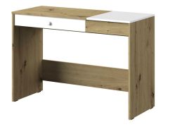 Schreibtisch Sirte 10, Farbe: Eiche / Weiß matt - Abmessungen: 82 x 120 x 50 cm (H x B x T)