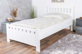 Bequemes Einzelbett, schlichtes Gästebett Buche Massivholz 109, inkl. Lattenrost, in Weiß, Liegefläche 100 x 200 cm, hohe Holzqualität, langlebig