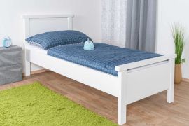 Weißes Kinderbett, bequemes Jugendbett Kiefer Massivholz 70, inkl. Lattenrost, Matratzenmaße 80 x 200 cm, gut kombinierbar, ansprechendes Design