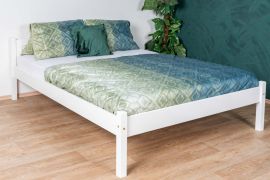 Weißes Doppelbett, modernes Gästebett Kiefer Vollholz 85, inkl. Lattenrost, Liegefläche 160 x 200 cm, schlichtes Design, einfache Montage
