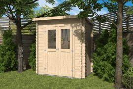 Gartenhaus Gmünd inkl. Massivholzdach und Dachpappe - 2,30 x 1,28 Meter aus 19 mm Blockbohlen