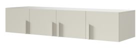 Schrankaufsatz für Kleiderschrank Edegem 01 | 200 x 61 x 40 cm | Farbe: Kaschmir | 4 Türen | 3 Fächer | ABS-Kanten