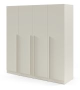 Kleiderschrank | Farbe: Kaschmir | inkl. 3 Schubladen | 4-türig | 200 x 61 x 210 cm | Edegem 01 | 3 Kleiderstangen | 7 Fächer | ABS-Kanten