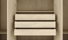 Schubladen für Kleiderschrank Edegem 01 | 3 Stück | Farbe: Eiche Cremona