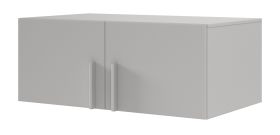 Aufsatz für Kleiderschrank Edegem 03 | ABS-Kanten | Farbe: Platingrau | 100 x 61 x 40 cm | 2 Türen | 1 großes Fach