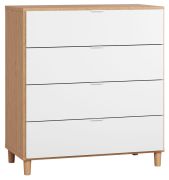 Kommode Arbolita 11, Farbe: Eiche / Weiß - Abmessungen: 100 x 90 x 47 cm (H x B x T)