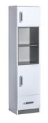 Kinderzimmer - Schrank Frank 04, Farbe: Weiß / Grau - 189 x 45 x 40 cm (H x B x T)