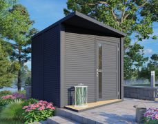 Gartenhaus / Gartenhütte 01 inkl. Fußboden, Anthrazit - 19 mm Elementgartenhaus, Nutzfläche: 6,94 m²