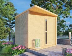 Gartenhaus Ulm 01 inkl. Fußboden, Naturbelassen - 19 mm Elementgartenhaus, Nutzfläche: 6,94 m²
