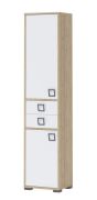 Kinderzimmer - Schrank Benjamin 25, Farbe: Buche / Weiß - 198 x 44 x 37 cm (H x B x T)