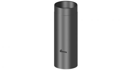 Rauchrohr mit Drosselklappe Länge 500 mm - Durchmesser: 120 mm, Farbe: Schwarz